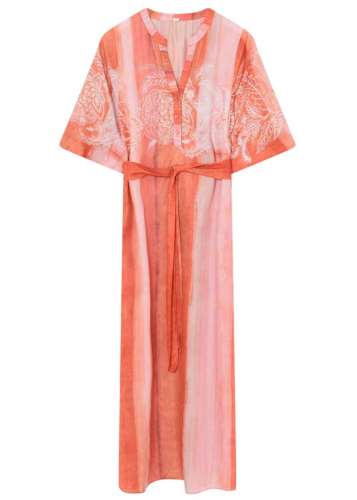 Gustav Anika Long Dress With Belt 57521 Kjole Orange Tulip Print Acorns gustav-anika-long-dress-with-belt-57521-kjole-orange-tulip-print-acorns