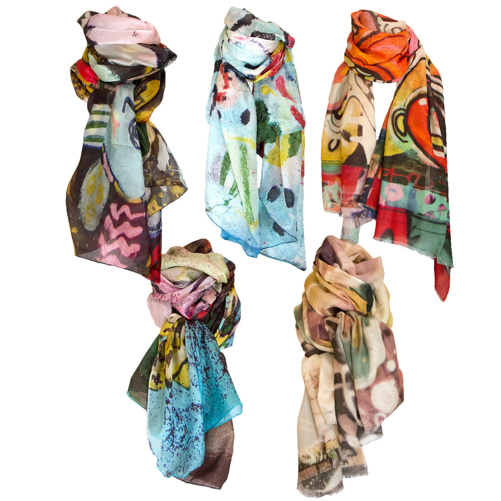 Smukke tørklæder i silke og cashmere - Art scarves 2019